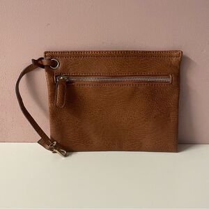Street Level Brown Zippered Tote Attachment Pouch GUC
